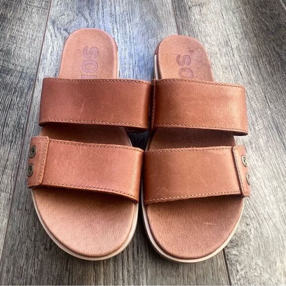 Sorel Torpeda Slide II Flat Slip On Slide Sandals Leather Size 6 - Picture 10 of 10